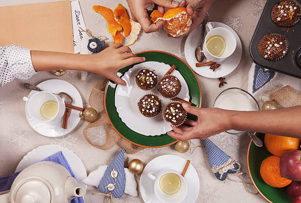 istock Christmass time tea party with homemade muffins 498607904