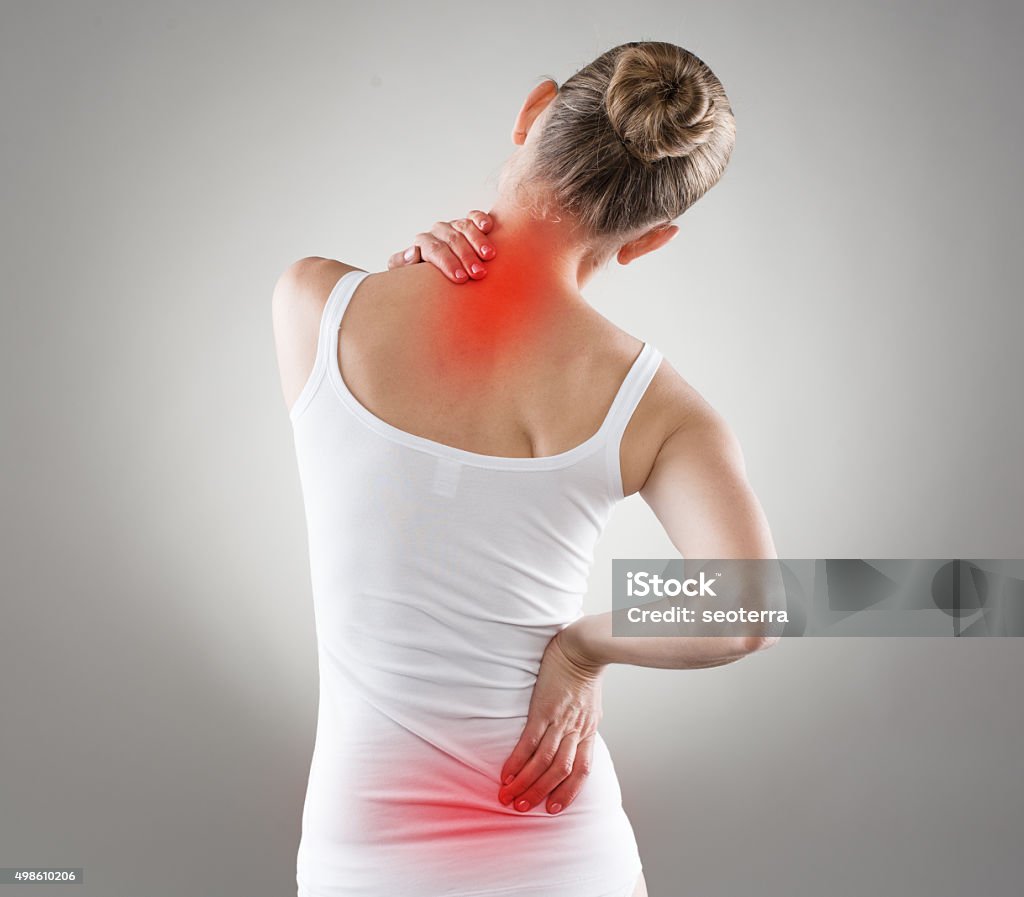 Nacken Schmerzen - Lizenzfrei Rückenschmerzen Stock-Foto
