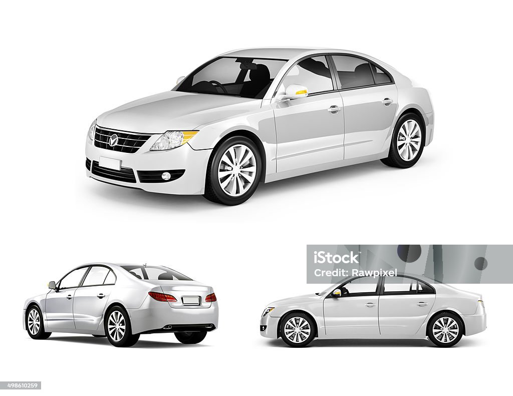 Three Dimensional Image of White Car Car Stock Photo