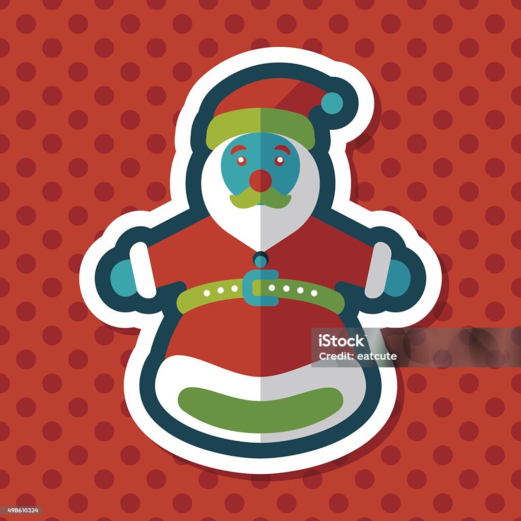 Mano Santa Claus marioneta de iconos plana con larga sombra, eps10 - arte vectorial de 2015 libre de derechos