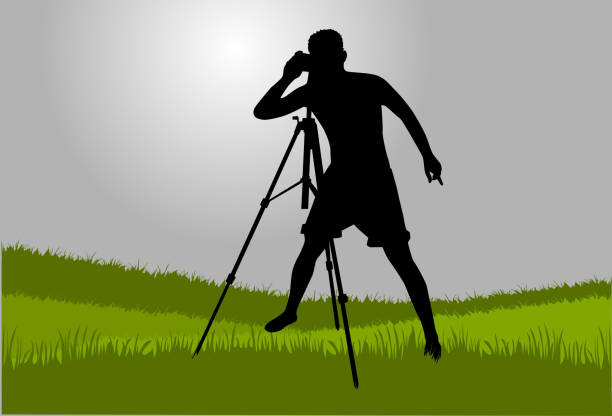 fotografowie - focus on shadow outdoors women one person stock illustrations