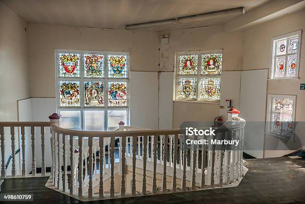 Victorian Abandoned Landing Stock Photo - Download Image Now - Window, Victorian Style, Stained Glass