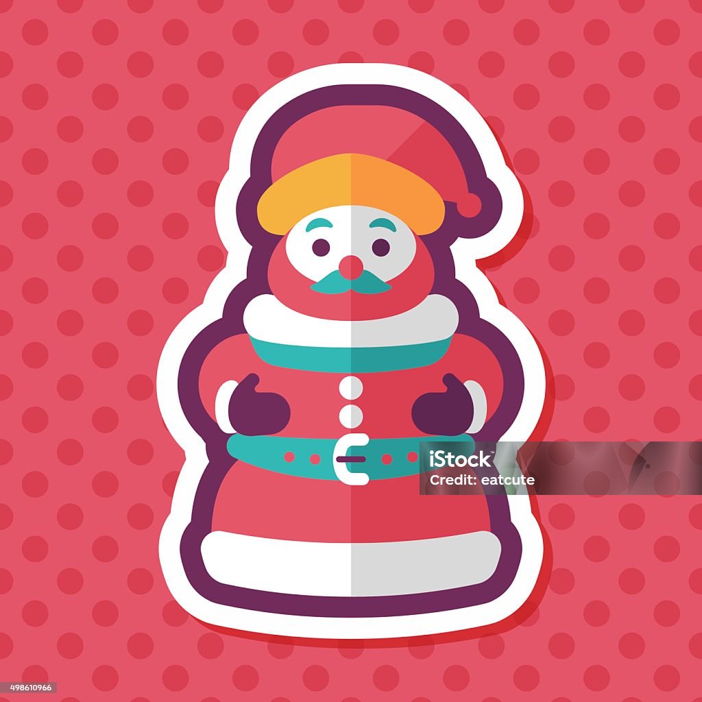 Santa Claus iconos plana con larga sombra eps10 - arte vectorial de 2015 libre de derechos