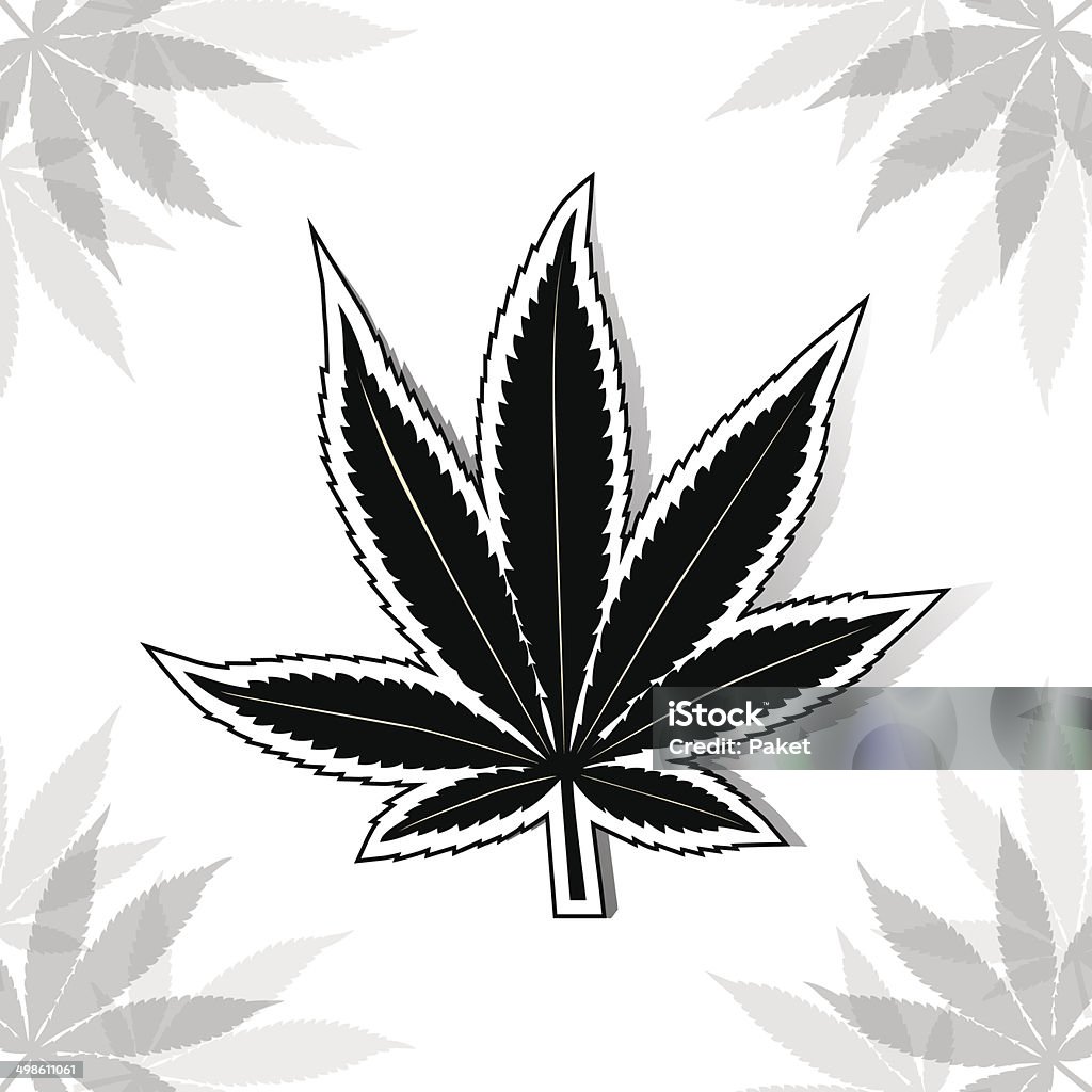 Black cannabis leaf. Black cannabis leaf. Vector illustration. Addiction stock vector