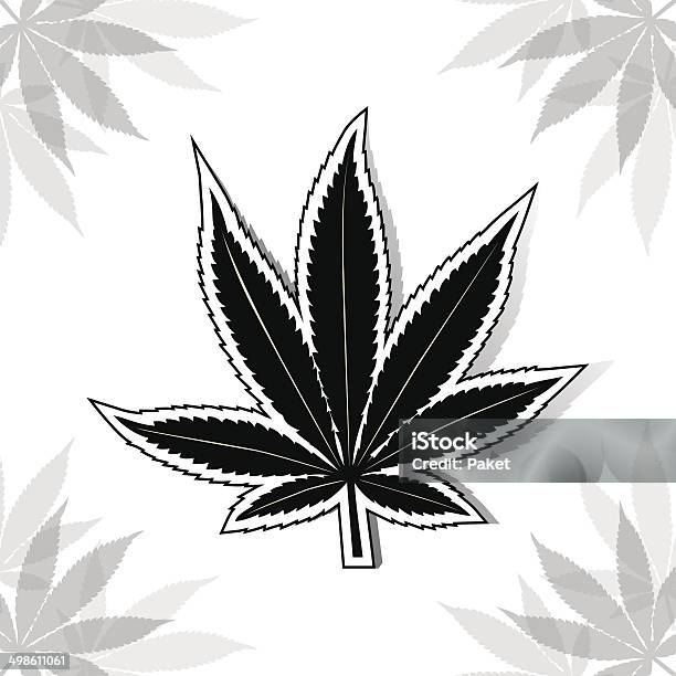 Black Cannabis Leaf Stock Illustration - Download Image Now - Addiction, Art, Art And Craft