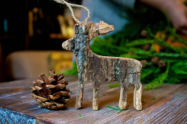istock Wooden Christmas deer 498611240