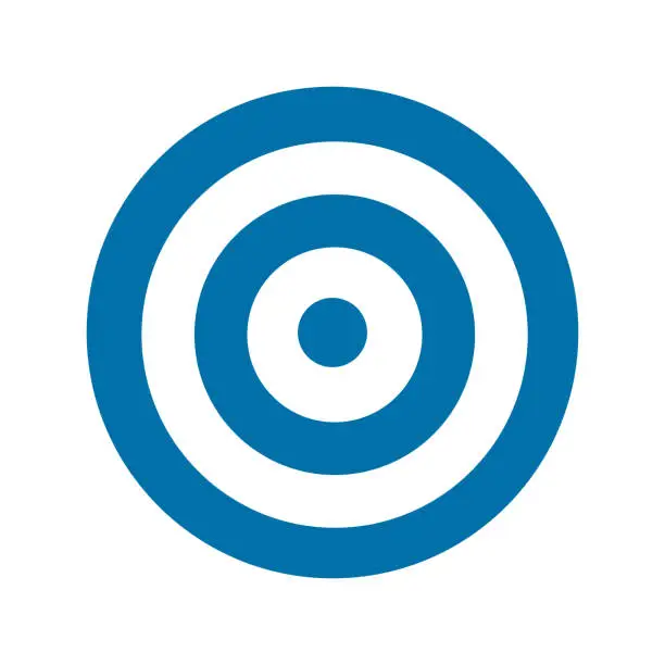 Vector illustration of Blue target icon