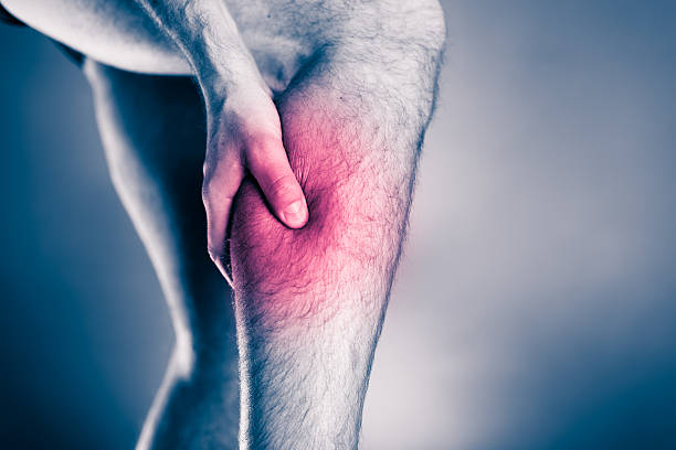 物理的傷害、ふくらはぎ、足の痛み - pain physical injury human leg human muscle ストックフォトと画像