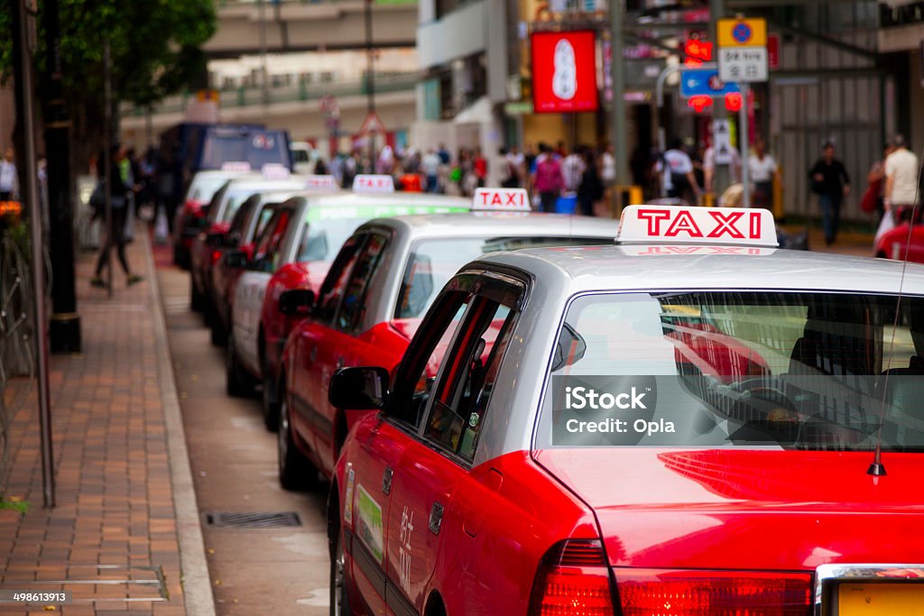Hong Kong Taxis Taxi Stock Photo
