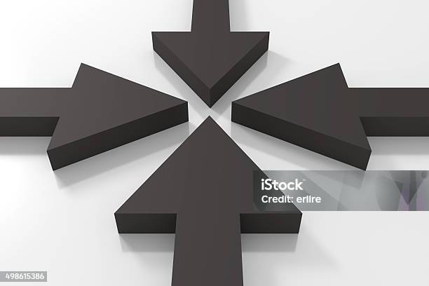 Black Arrows Stock Photo - Download Image Now - Arrow Symbol, Four Objects, 2015