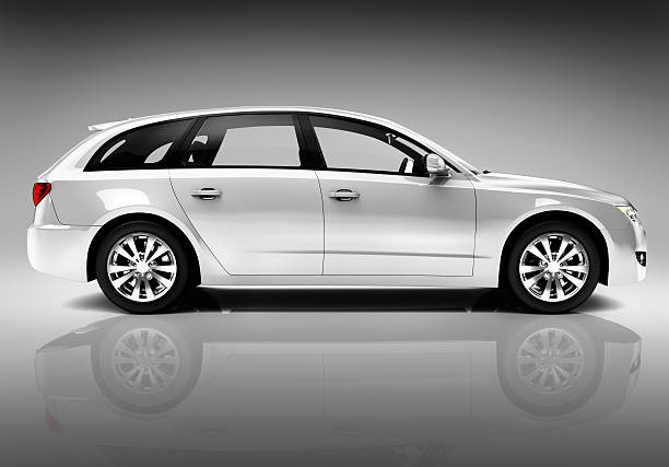 istock Studio Shot Of Three-Dimensional White Sedan 498615475