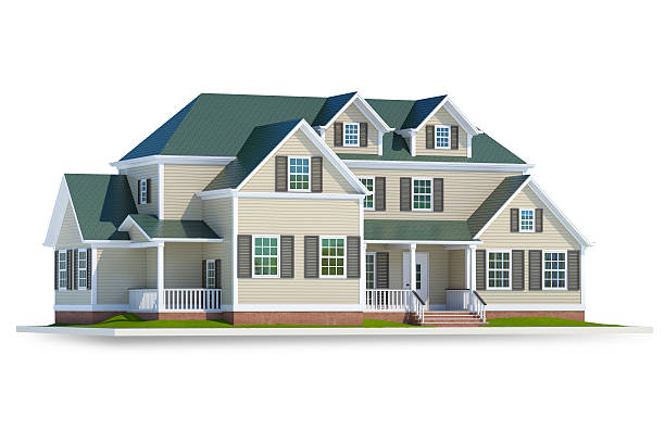 istock Country home isolated on white background 498616637