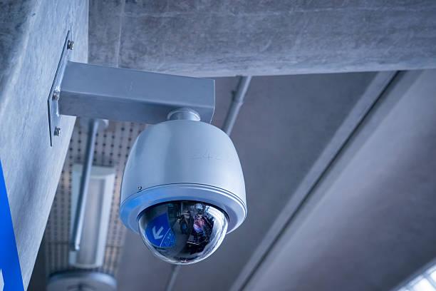 istock Security Camera, CCTV on location at airport 498617083