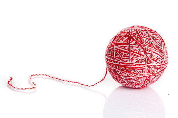 istock Ball of knitting yarn on a white background 498630639