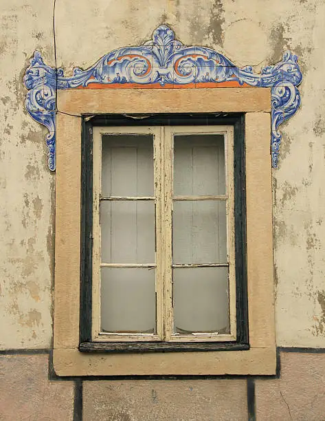 The window of the old building in Lissabon (Portugal).