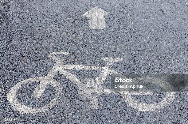 Sign Of A Bike Or Bicycle Lane Stock Photo - Download Image Now - Bicycle, Cycle - Vehicle, Cycling