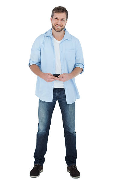 istock Happy man holding a phone 498631673