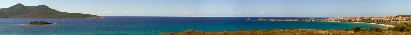 Panoramic view of Methoni in Messinia, Peloponnes, Greece