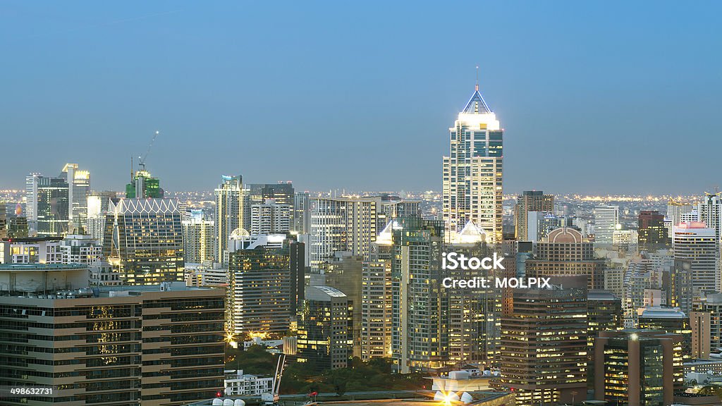 Bangkok Cityscape, Business district with high building at dusk Bangkok Cityscape, Business district with high building at dusk (Bangkok, Thailand) Architecture Stock Photo