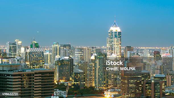 Bangkok Cityscape Business District With High Building At Dusk Stock Photo - Download Image Now