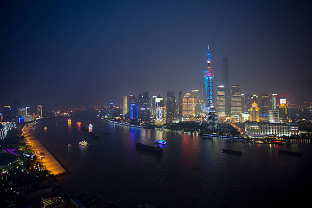 istock Night view of Shanghai city 498633225