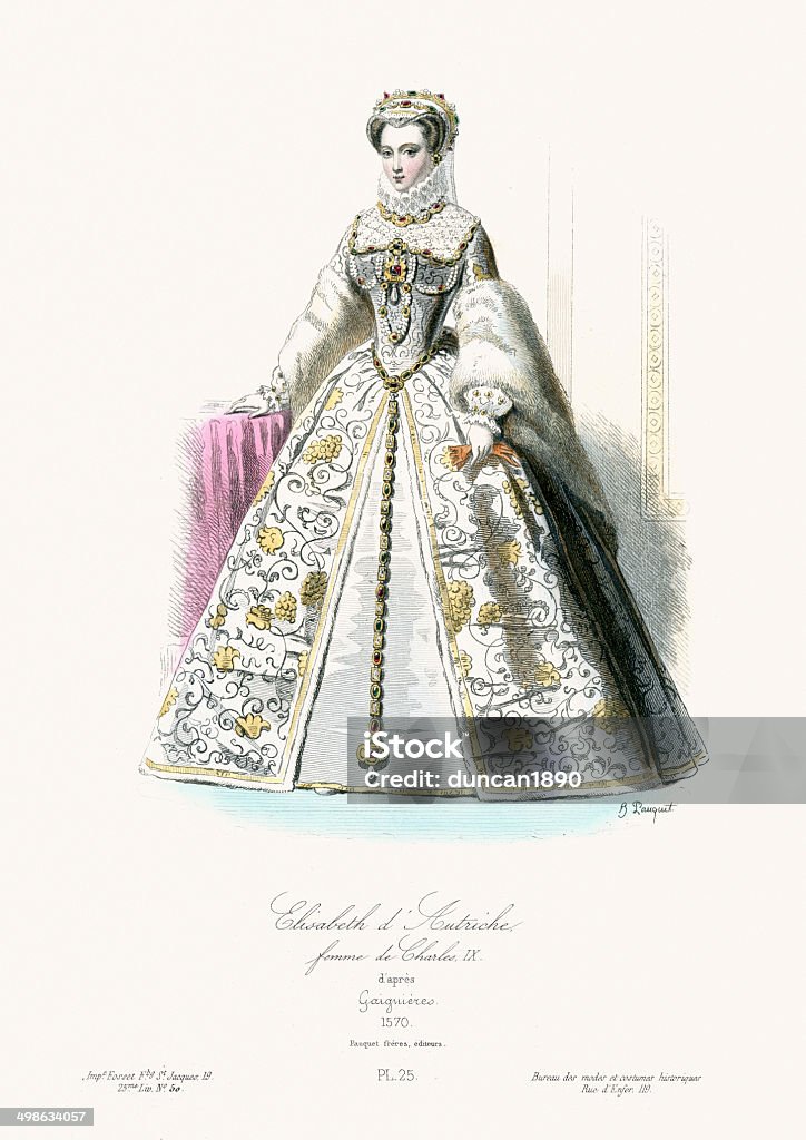 엘리자베트, 퀸 오브 프랑스 - 로열티 프리 여왕 스톡 일러스트