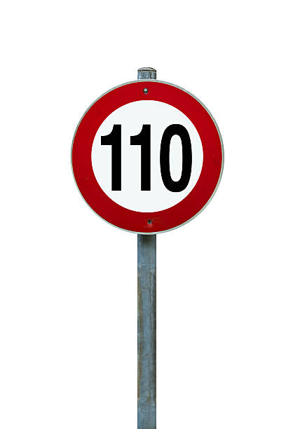 speed limit in europa - number 110 stock-fotos und bilder