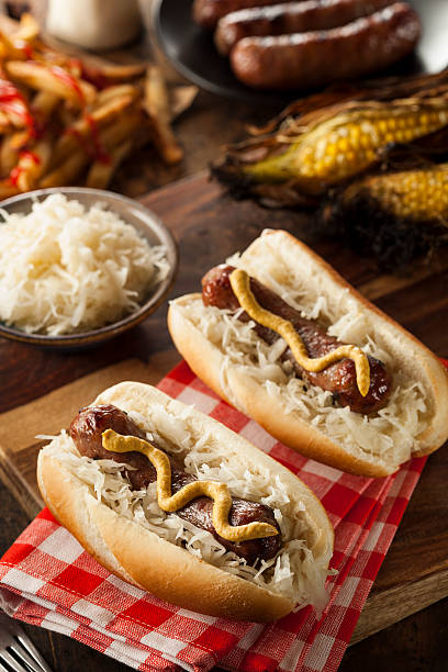 istock Homemade Bratwurst with Sauerkraut 498643773
