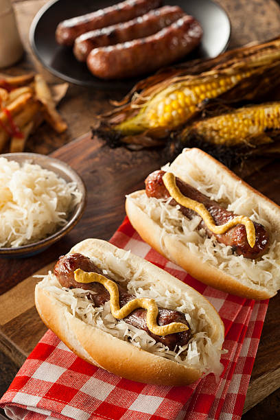 istock Homemade Bratwurst with Sauerkraut 498644299