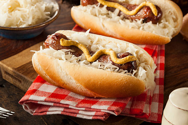 istock Homemade Bratwurst with Sauerkraut 498644371
