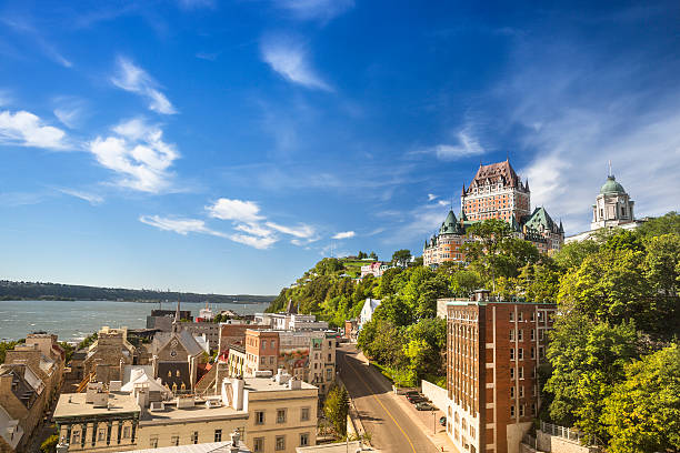 Canada, Quebec City, Chateau Frontenac and cityscape Skyline view of Quebec City chateau frontenac hotel stock pictures, royalty-free photos & images