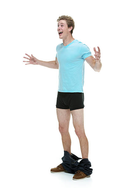istock Cheerful man caught with his pants down 498644933