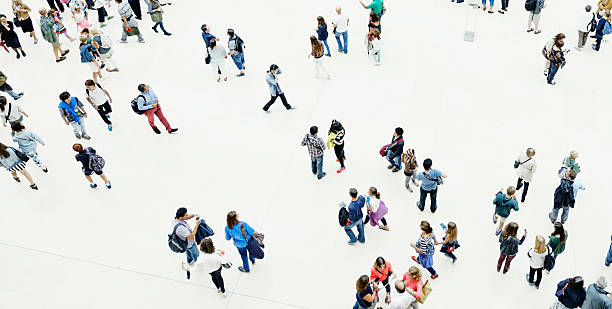 istock Urban Crowd, Aerial View 498645823