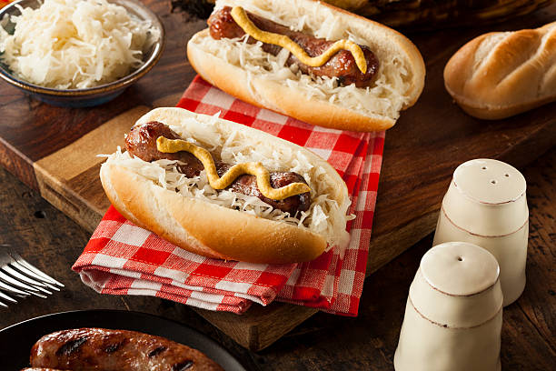 istock Homemade Bratwurst with Sauerkraut 498646497