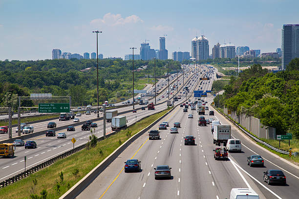 Highway 401 during the day stock photo