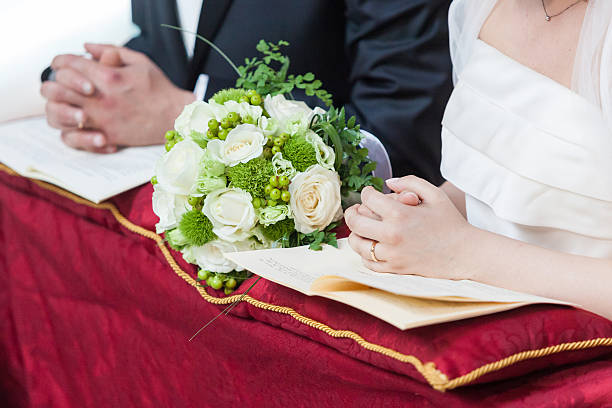 istock Bride and Groom with Wedding Rings 498646821