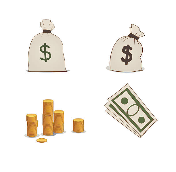 コイン、moneybags と greenbacks - greenbacks点のイラスト素材／クリップアート素材／マンガ素材／アイコン素材