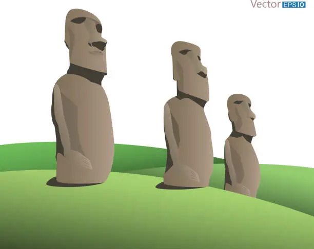 Vector illustration of Easter Island