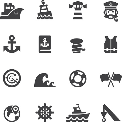 Port icons Silhouette icons 