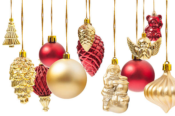 istock Many hanging Christmas globes or various decorations 498649060