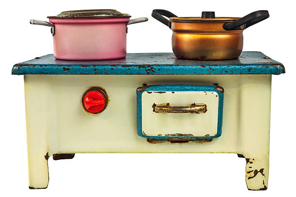 istock Retro doll house cooking stove isolated on white 498649573