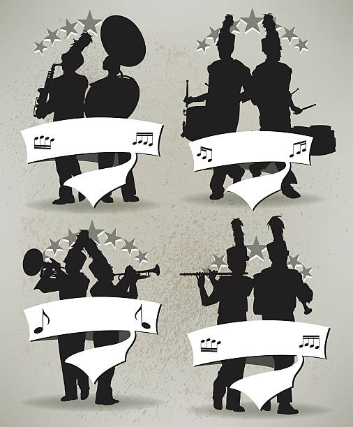 Marching Band Grunge Icons Marching Band Grunge Icons illustrations. Check out my "Marching Band Vector" light box for more. pics of a marching band stock illustrations