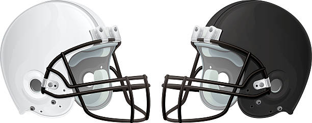 Black and White Football Helmets http://www.zmina.com/Football.jpg high school sports stock illustrations