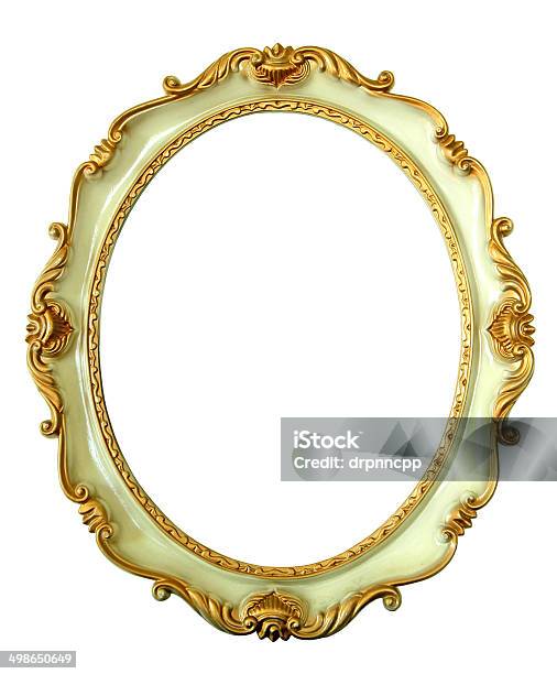 Vintage Oval Golden Frame Stock Photo - Download Image Now - Ellipse, Border - Frame, Construction Frame