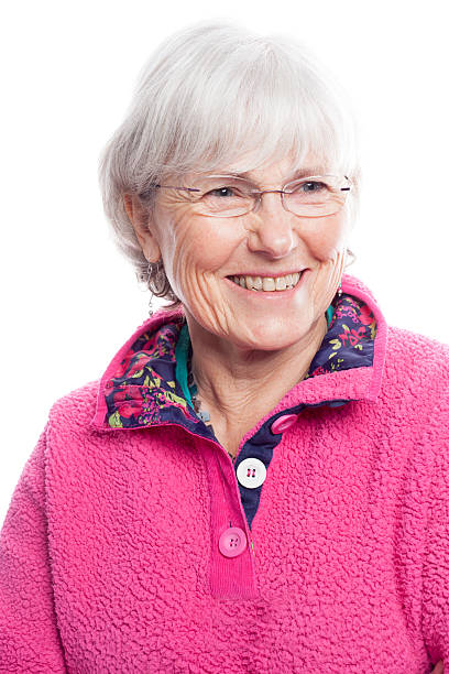istock Grey Haired Senior Lady Wearing A Pink Fleece 498654914