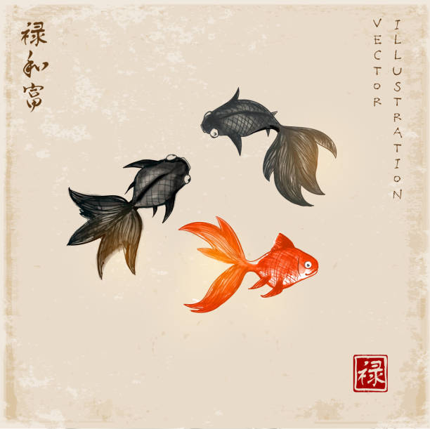 istock Playing goldfishes. Symbols of luck and happiness. 498655468