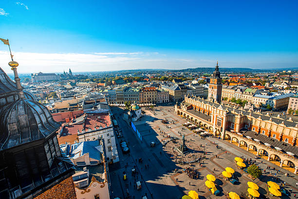 istock Aerial view on the main market square in Krakow 498657594