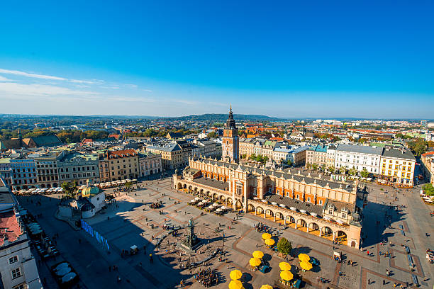 istock Aerial view on the main market square in Krakow 498657616