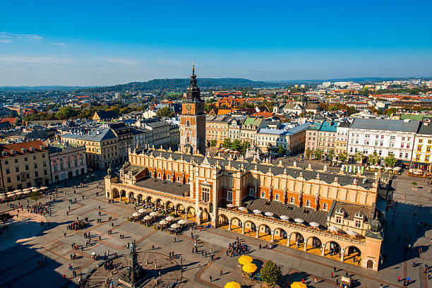 istock Aerial view on the main market square in Krakow 498657636
