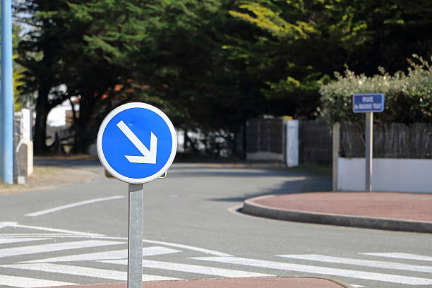 istock Mandatory bypass sign in France 498659462
